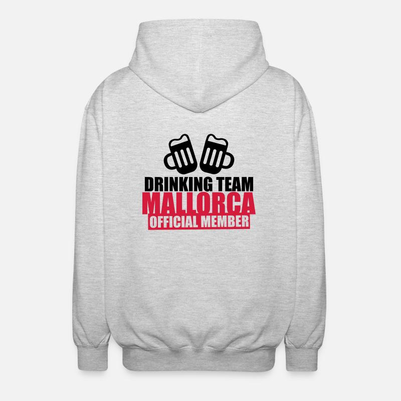 Drinking Team Mallorca - Unisex Kapuzenjacke - Hellgrau meliert