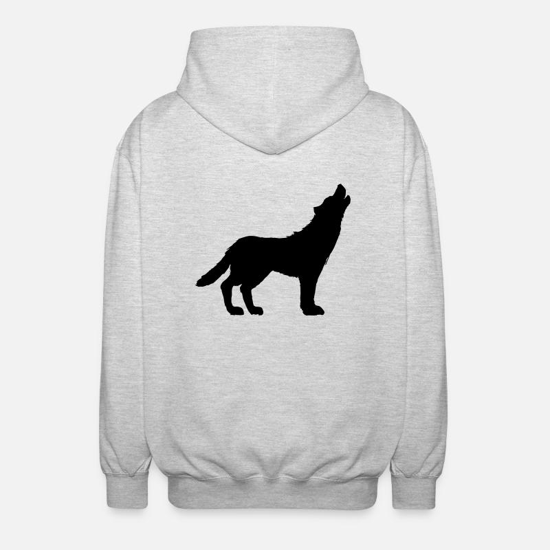 howling wolf - Veste à capuche unisexe - gris clair chiné