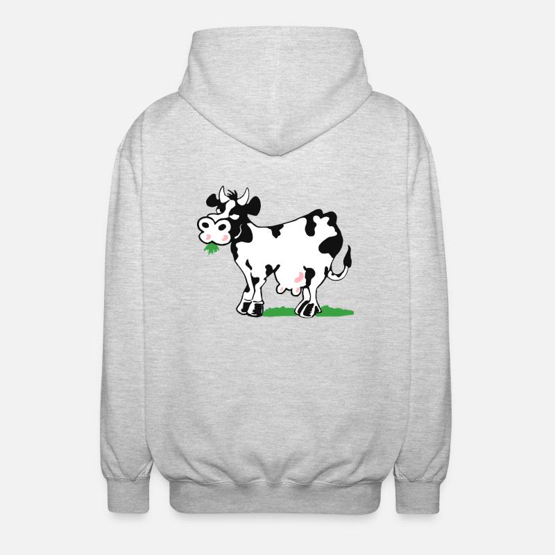 Kuh - Unisex Kapuzenjacke - Hellgrau meliert