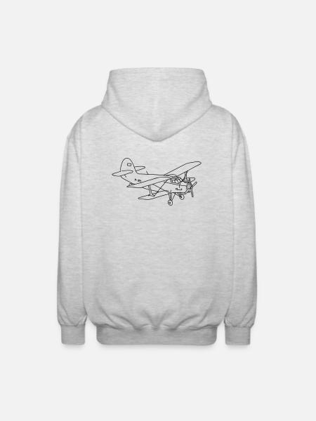 Biplane - Unisex Hooded Jacket - light heather grey