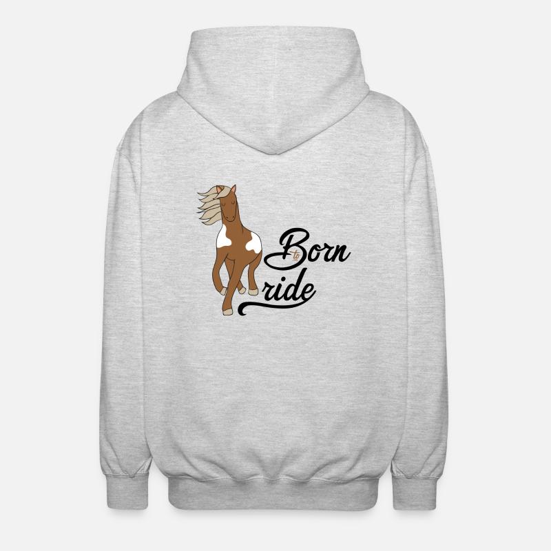 Pferd - Unisex Kapuzenjacke - Hellgrau meliert