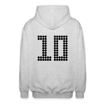 10 - Unisex Kapuzenjacke - Hellgrau meliert - Hinten - AI Model Male 185 light (185cm)