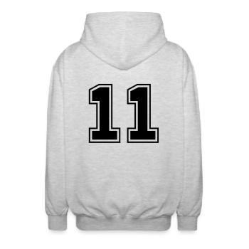 elf - Unisex Kapuzenjacke - Hellgrau meliert - Hinten - AI Model Male 185 light (185cm)