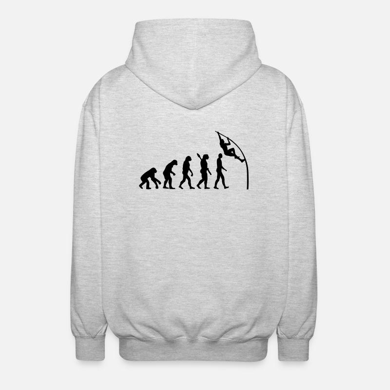 Evolution Stabhochsprung - Unisex Kapuzenjacke - Hellgrau meliert