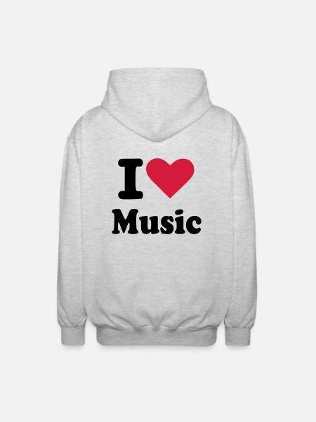 Musik - Unisex Kapuzenjacke - Hellgrau meliert