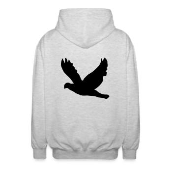 bird - Veste à capuche unisexe - gris clair chiné - Dos - AI Model Male 185 light (185cm)