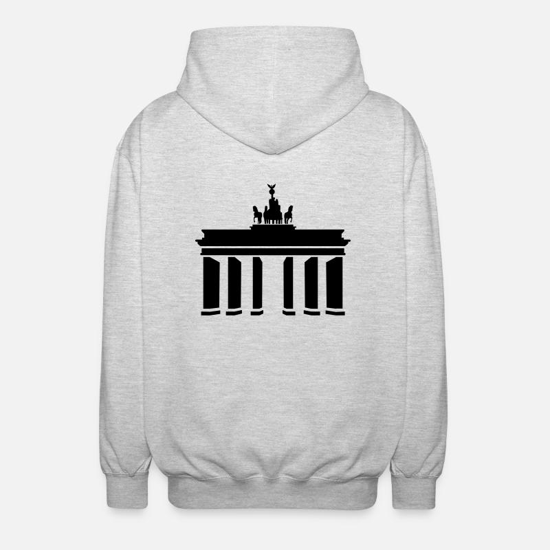 Brandenburg Gate - Unisex Hooded Jacket - light heather grey