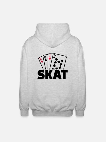 Skat - Unisex Kapuzenjacke - Hellgrau meliert