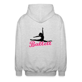 Ballett - Unisex Kapuzenjacke - Hellgrau meliert - Hinten - AI Model Male 185 light (185cm)