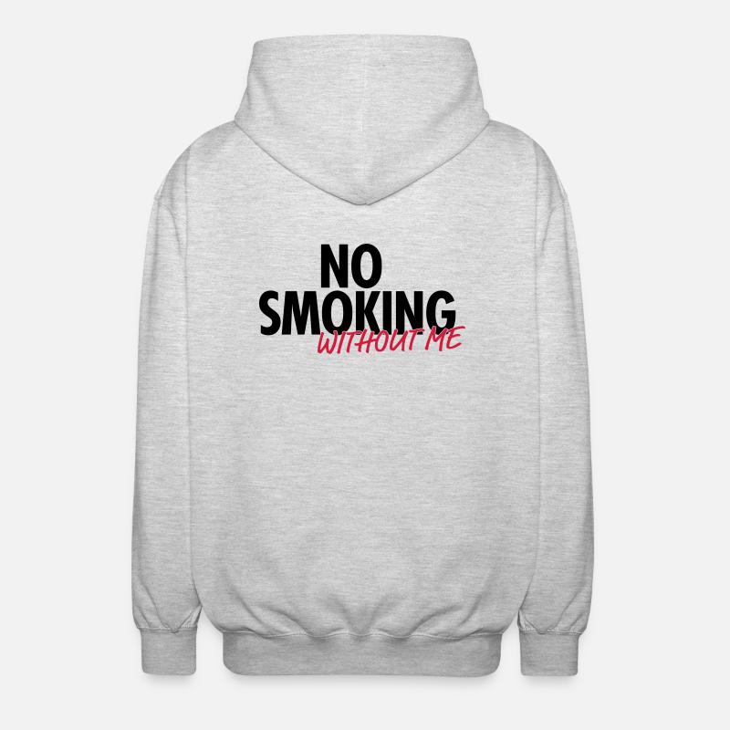 no smoking without me - Unisex Kapuzenjacke - Hellgrau meliert