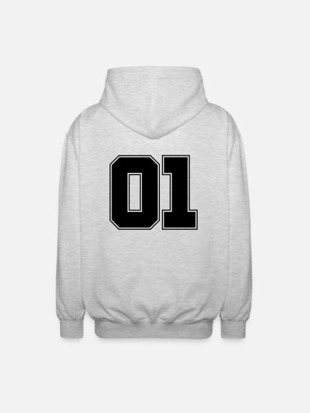 01 design - Unisex Kapuzenjacke - Hellgrau meliert