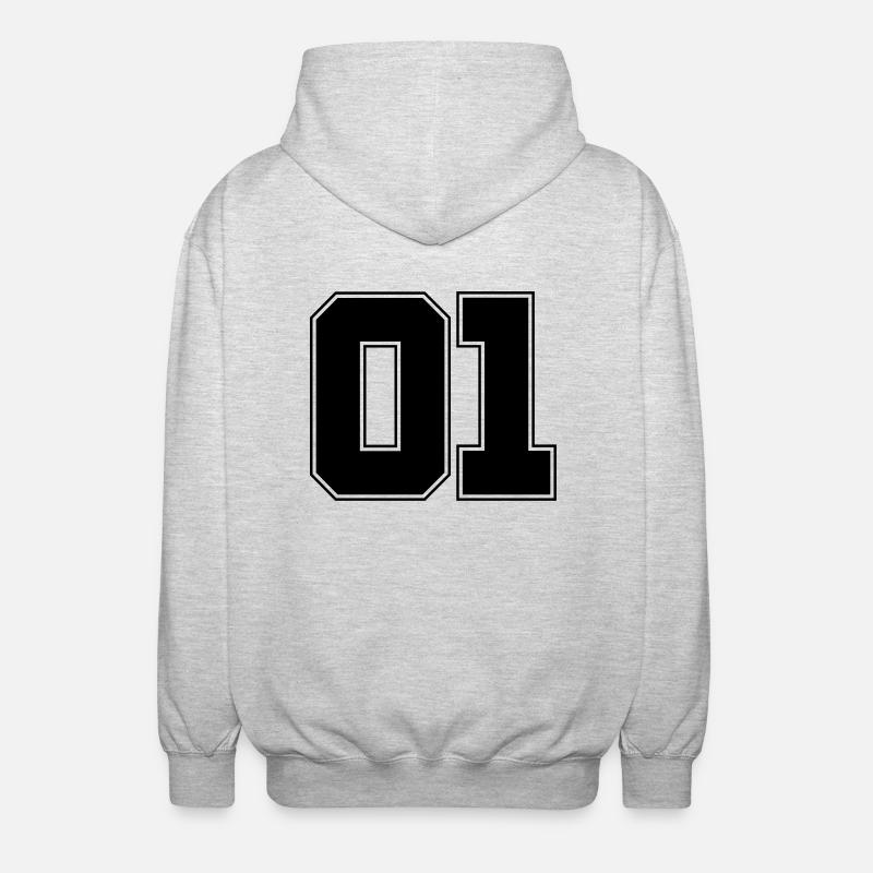 01 design - Unisex Kapuzenjacke - Hellgrau meliert