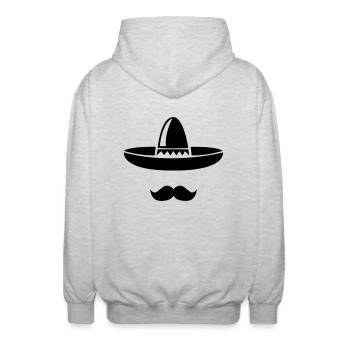 mexico_hut_1 - Unisex Hooded Jacket - light heather grey - Back - AI Model Male 185 light (185cm)