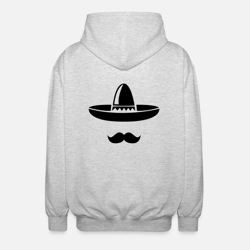 mexico_hut_1 - Unisex Kapuzenjacke - Hellgrau meliert