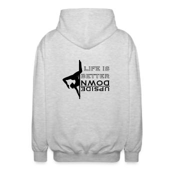 Pole Dance - Unisex Hooded Jacket - light heather grey - Back - AI Model Male 185 light (185cm)