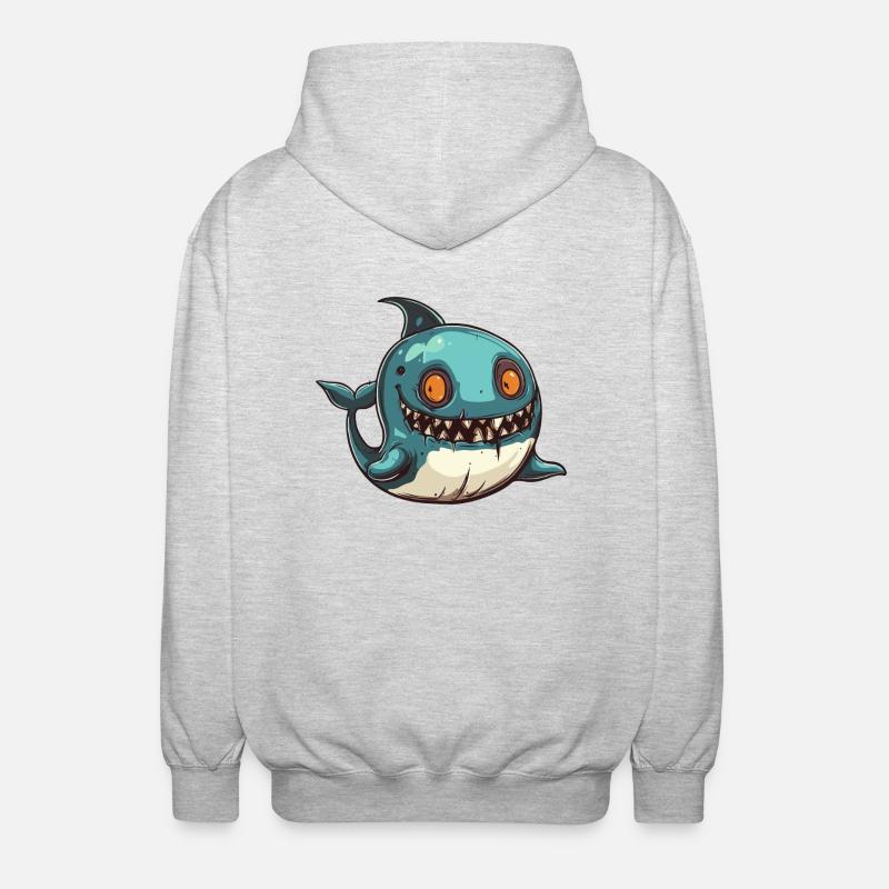 Wal Halloween Comic Lustig - Unisex Kapuzenjacke - Hellgrau meliert
