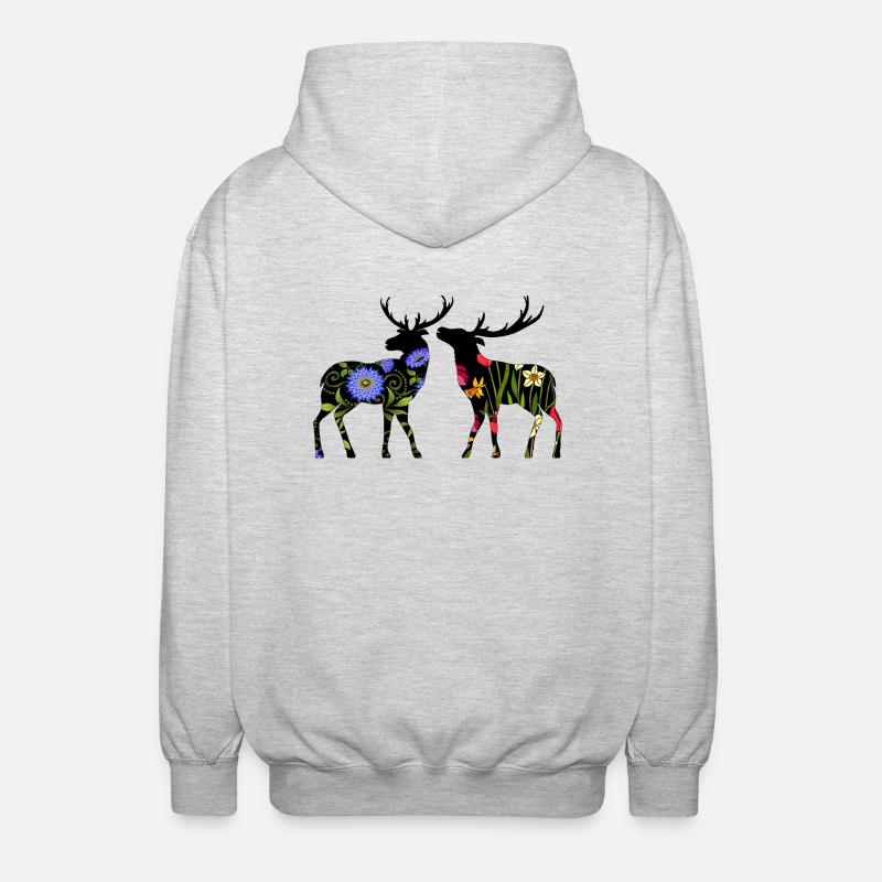 Cerf - Veste à capuche unisexe - gris clair chiné
