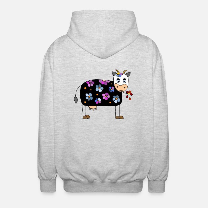 Kuh - Unisex Kapuzenjacke - Hellgrau meliert