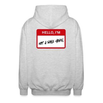 No Role Model - Unisex Hooded Jacket - light heather grey - Back - AI Model Male 185 light (185cm)
