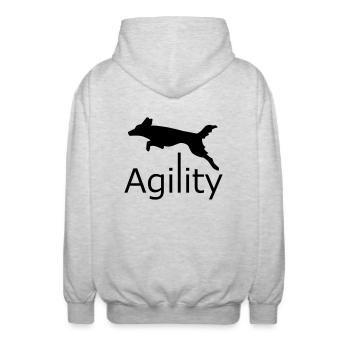 Agility - Unisex Hooded Jacket - light heather grey - Back - AI Model Male 185 light (185cm)