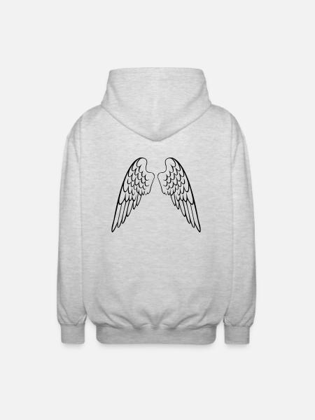 Winged Angel - Unisex Kapuzenjacke - Hellgrau meliert
