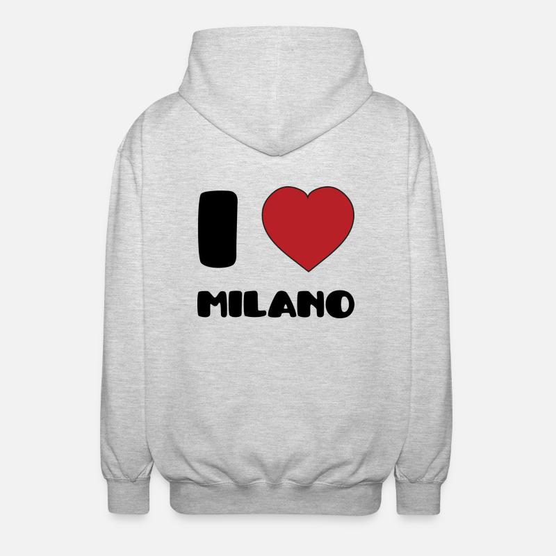 I Love Milano - Unisex Kapuzenjacke - Hellgrau meliert