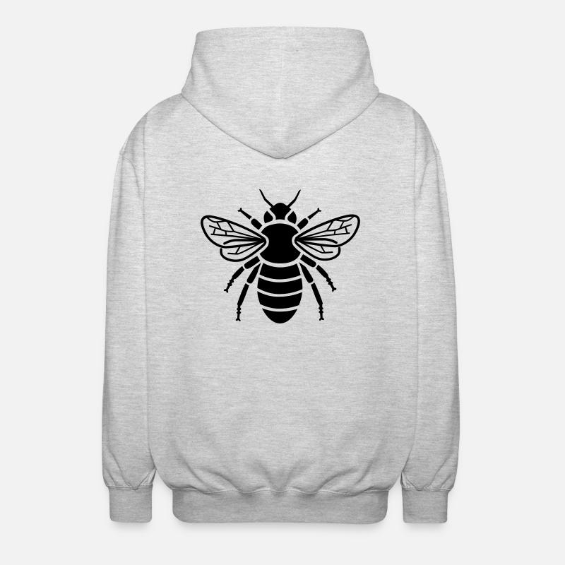 Abeille - insectes - Veste à capuche unisexe - gris clair chiné