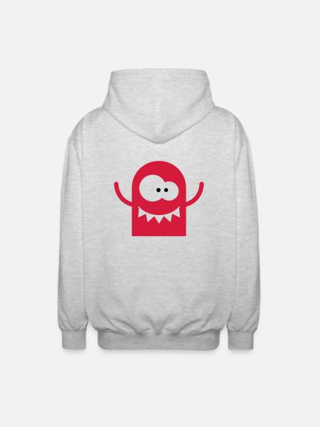 A crazy monster - Unisex Hooded Jacket - light heather grey