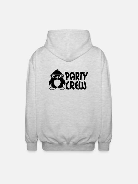 Party Crew Penguin - Unisex Hooded Jacket - light heather grey