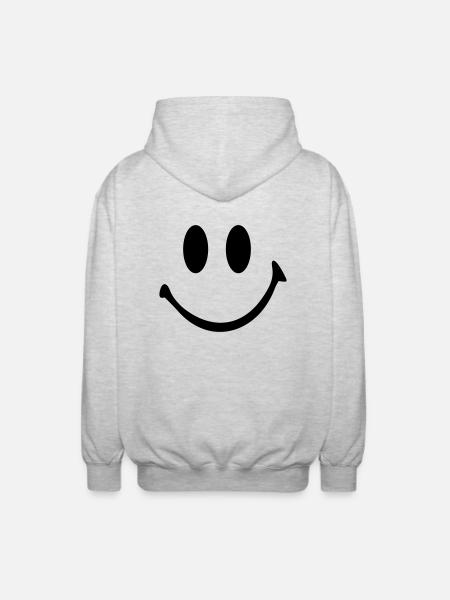 Smiley - Unisex Hooded Jacket - light heather grey