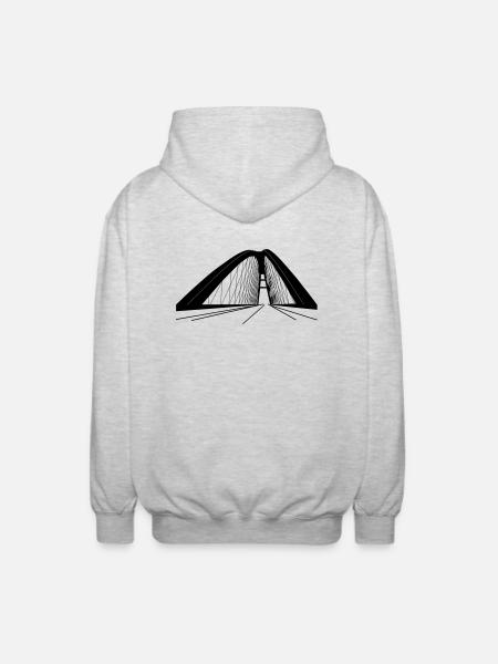 Fehmarnsundbrücke - Unisex Kapuzenjacke - Hellgrau meliert