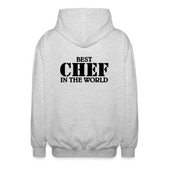 Best Chef in the World - Unisex Kapuzenjacke - Hellgrau meliert - Hinten - AI Model Male 185 light (185cm)
