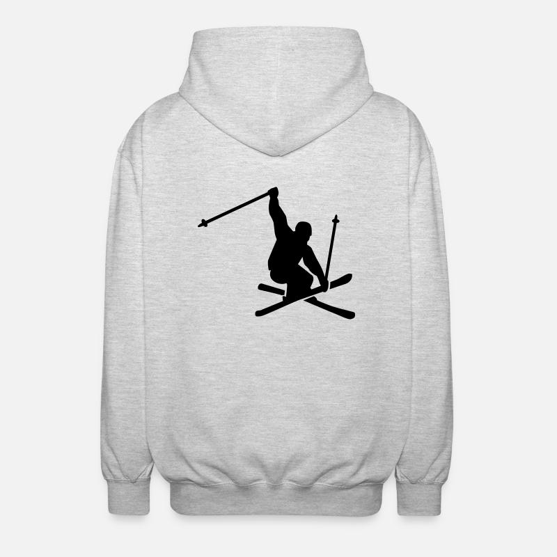 Ski - Veste à capuche unisexe - gris clair chiné