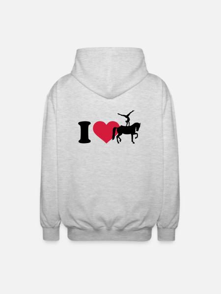 Voltigieren - Unisex Kapuzenjacke - Hellgrau meliert