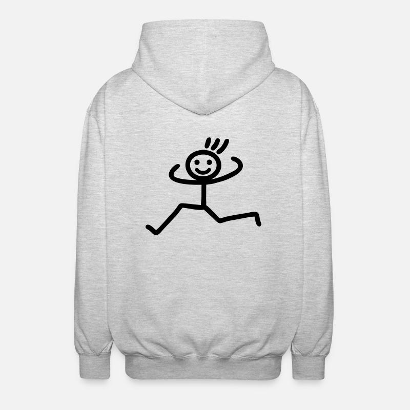 Running man - Unisex Hooded Jacket - light heather grey
