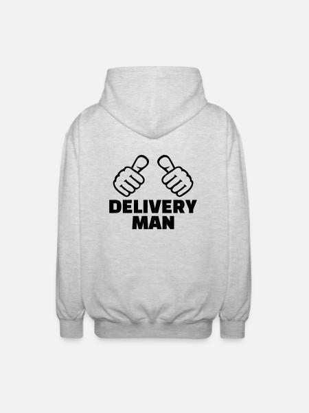 Delivery man - Unisex Hooded Jacket - light heather grey