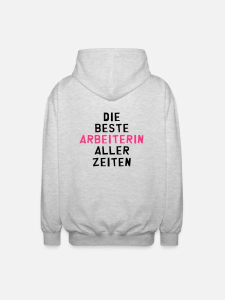 Arbeiter - Arbeiterin - Arbeit - Gewerkschaft - Unisex Kapuzenjacke - Hellgrau meliert