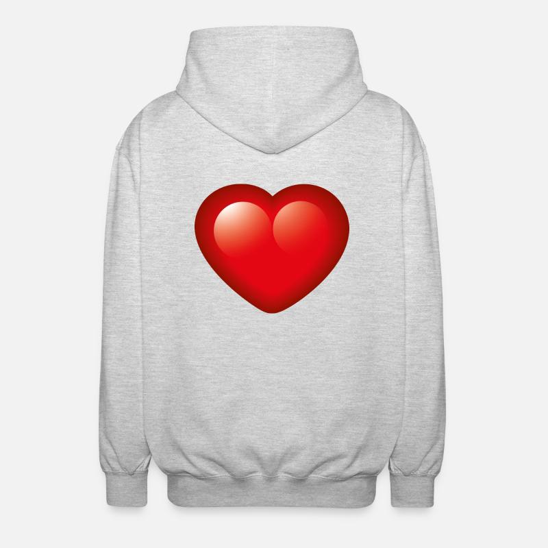 Smiley Heart - Unisex Kapuzenjacke - Hellgrau meliert