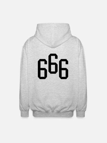 666 - Unisex Kapuzenjacke - Hellgrau meliert