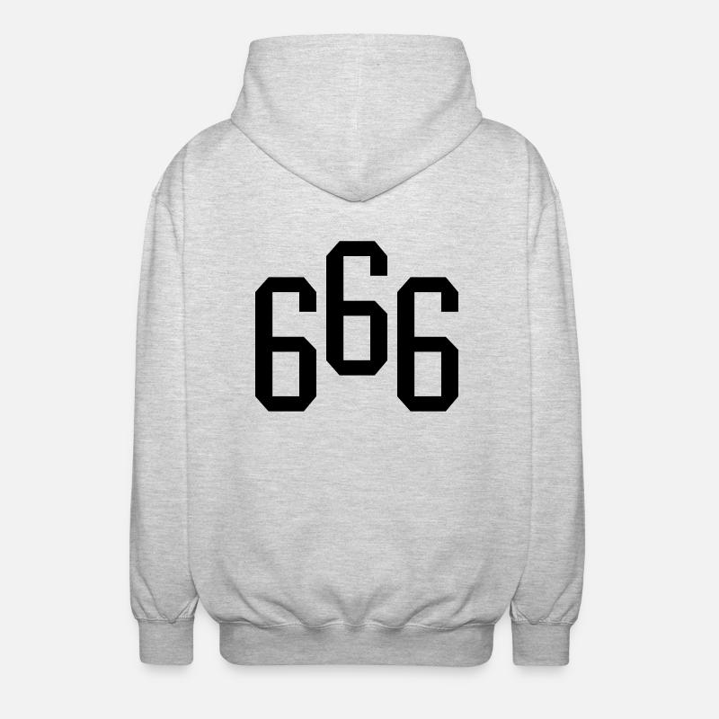 666 - Unisex Kapuzenjacke - Hellgrau meliert