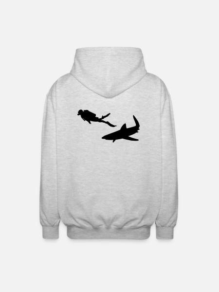 Diving - Tauchen - Taucher - Unisex Kapuzenjacke - Hellgrau meliert