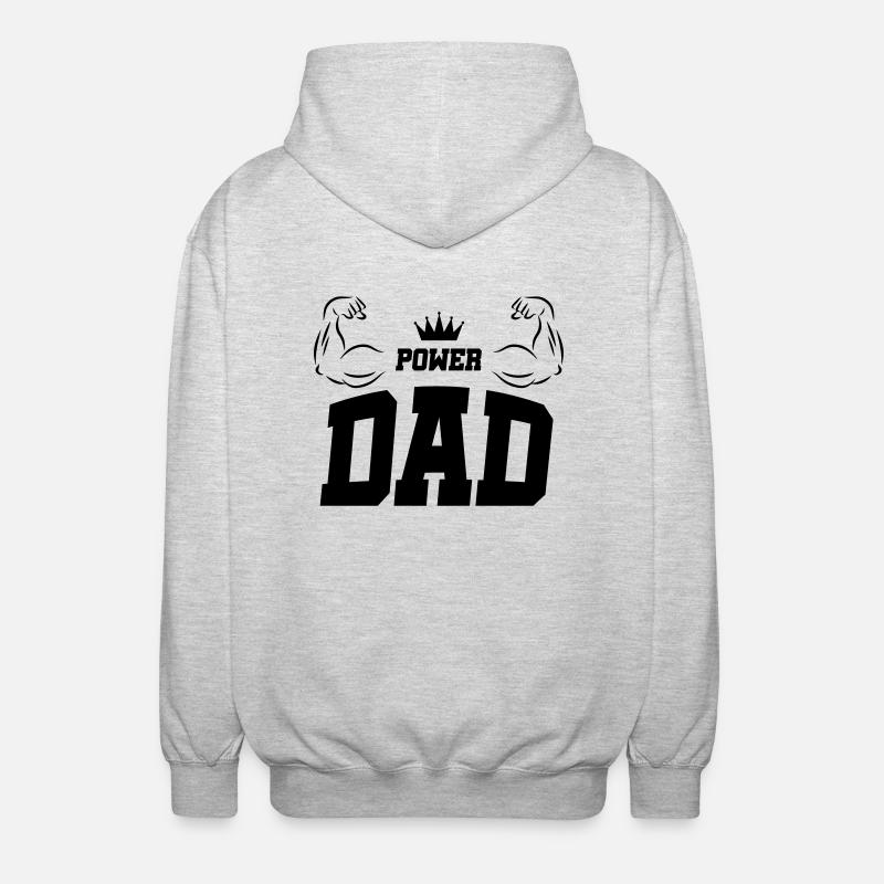 dad power - Unisex Kapuzenjacke - Hellgrau meliert