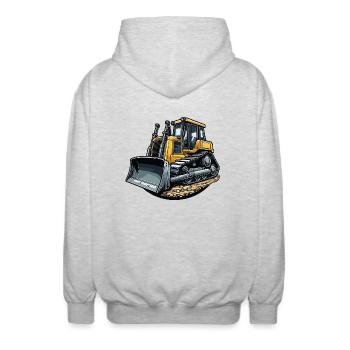Planierraupe groß - Unisex Kapuzenjacke - Hellgrau meliert - Hinten - AI Model Male 185 light (185cm)