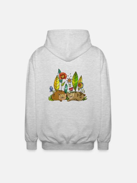 Cats - Unisex Hooded Jacket - light heather grey
