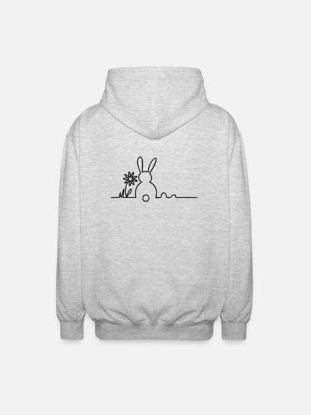 Osterhasi - Unisex Kapuzenjacke - Hellgrau meliert