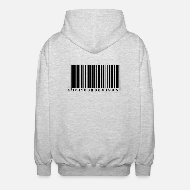 barcode encrypted - Unisex Hooded Jacket - light heather grey