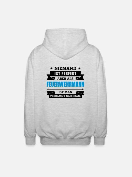 Funshirt Feuerwehrmann - Unisex Kapuzenjacke - Hellgrau meliert