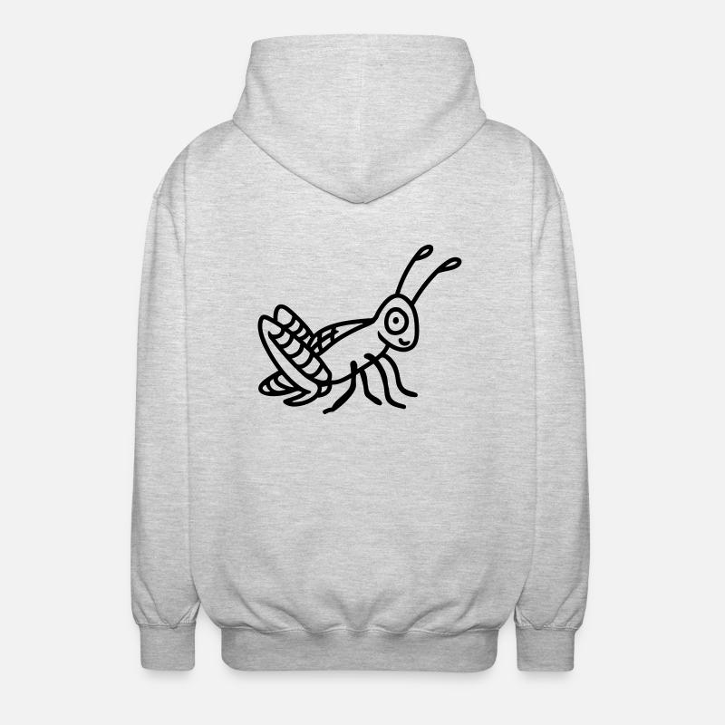 Grashüpfer - line - Unisex Kapuzenjacke - Hellgrau meliert