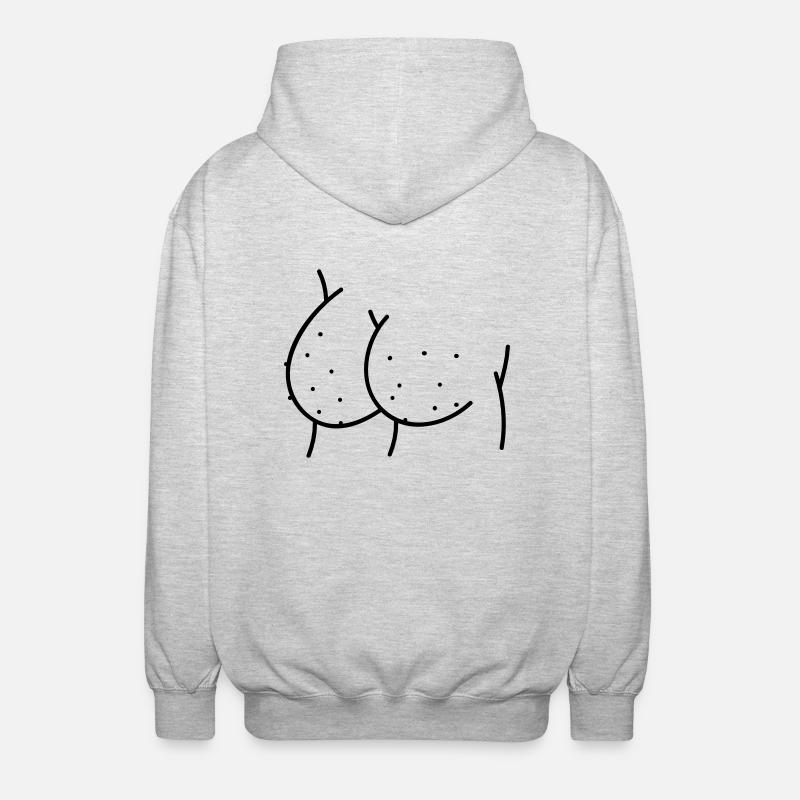 Arsch - Unisex Kapuzenjacke - Hellgrau meliert