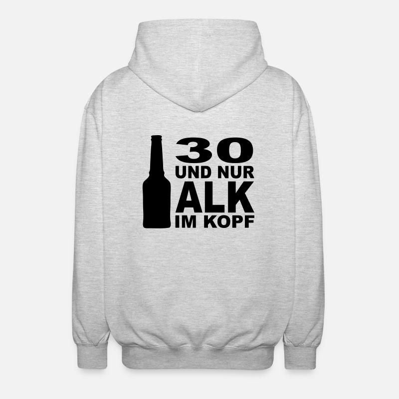 30_alk_im_kopf - Veste à capuche unisexe - gris clair chiné